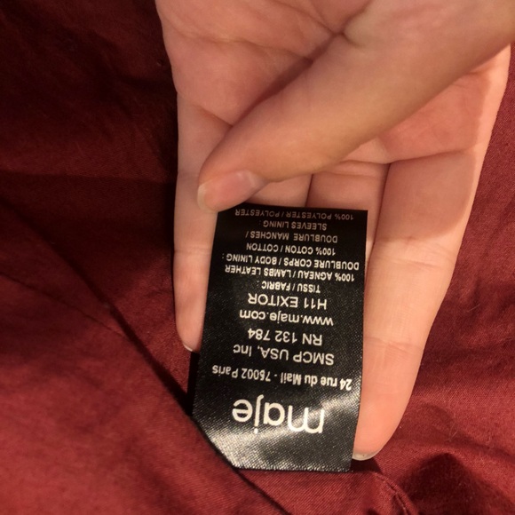 Maje Purple Lamb Leather Jacket - Picture 3 of 4